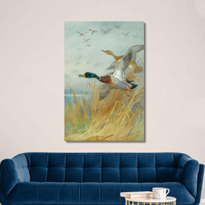 Germano Reale In Decollo Archibald Thorburn ath66 quadro stampato su tela