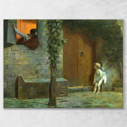 Cupido Alla Porta In Un Temporale Jean-Léon Gérôme jlg40 quadro stampato su tela