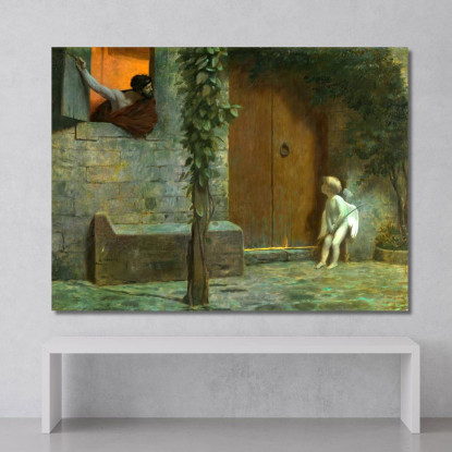 Cupido Alla Porta In Un Temporale Jean-Léon Gérôme jlg40 quadro stampato su tela