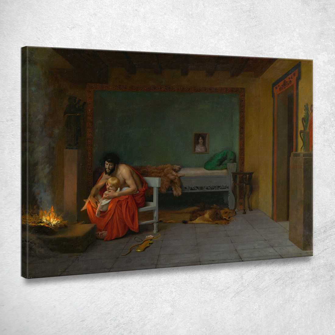 Le Membra Tremanti Di Cupido Scaldano Le Braci Jean-Léon Gérôme jlg42 quadro stampato su tela