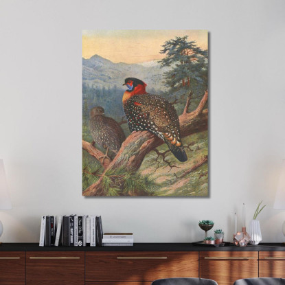 Tragopano Occidentale Archibald Thorburn ath109 quadro stampato su tela
