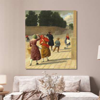 Una Tempesta Christoffer Wilhelm Eckersberg cwe24 quadro stampato su tela