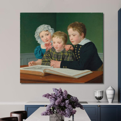 Ritratto Dei Figli Di C.F. Holm Christoffer Wilhelm Eckersberg cwe46 quadro stampato su tela