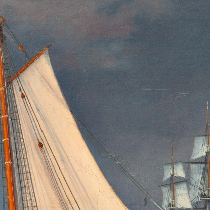 Arcobaleno Sul Mare E Una Caccia Incrociata Con Altre Navi Christoffer Wilhelm Eckersberg cwe54 quadro stampato su tela