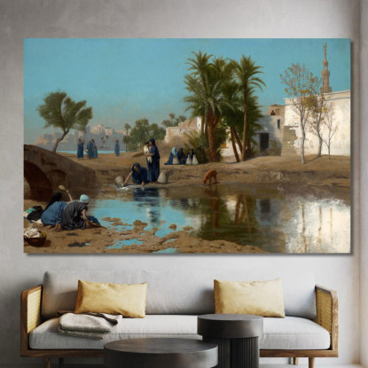 Donne Fellah Che Attingono Acqua Jean-Léon Gérôme jlg50 quadro stampato su tela
