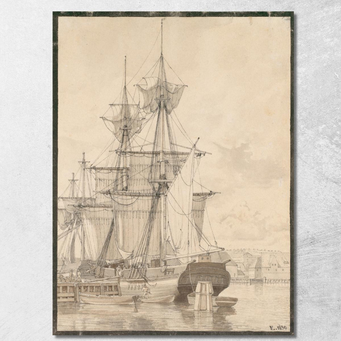 Imbarcazioni A Vela A Wilders Plads Copenaghen Christoffer Wilhelm Eckersberg cwe57 quadro stampato su tela