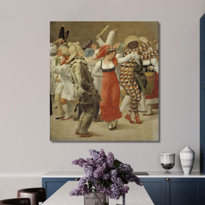 Il Carnevale A Roma (Frammento) Christoffer Wilhelm Eckersberg cwe69 quadro stampato su tela