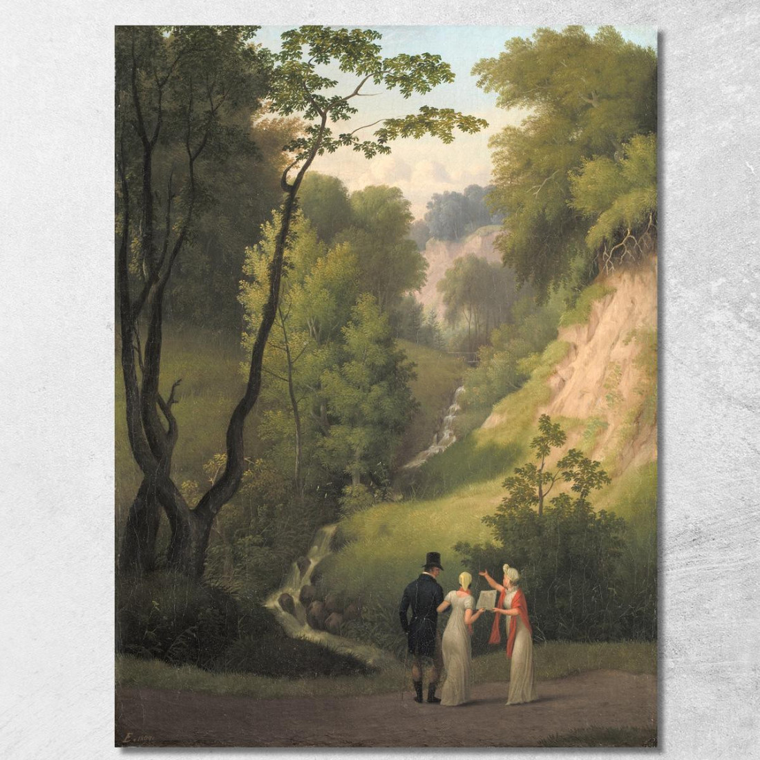 La Spaccatura Del Diavolo Presso Il Maniero Di Liselund Sull'Isola Di Møn Christoffer Wilhelm Eckersberg cwe75 quadro stampato