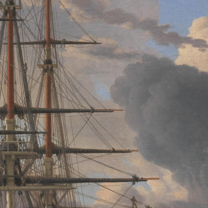 La Nave Da Guerra Russa Asow E Una Fregata All'Ancora Vicino A Elsinore Christoffer Wilhelm Eckersberg cwe80 quadro stampato su