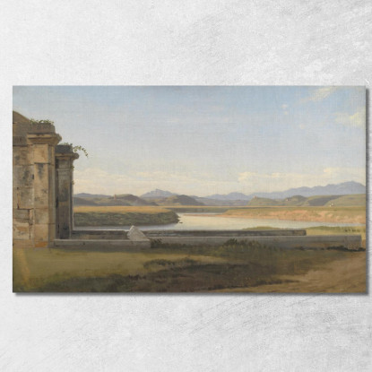 Veduta Dalla Fontana Acetosa Roma Christoffer Wilhelm Eckersberg cwe90 quadro stampato su tela