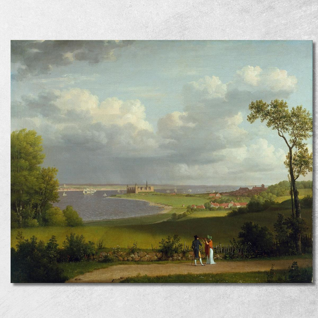 Veduta A Nord Del Castello Di Kronborg Christoffer Wilhelm Eckersberg cwe92 quadro stampato su tela