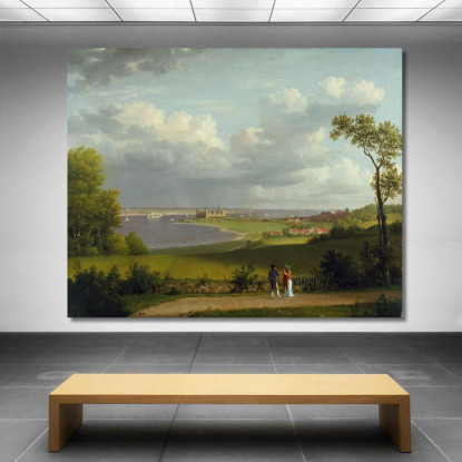 Veduta A Nord Del Castello Di Kronborg Christoffer Wilhelm Eckersberg cwe92 quadro stampato su tela