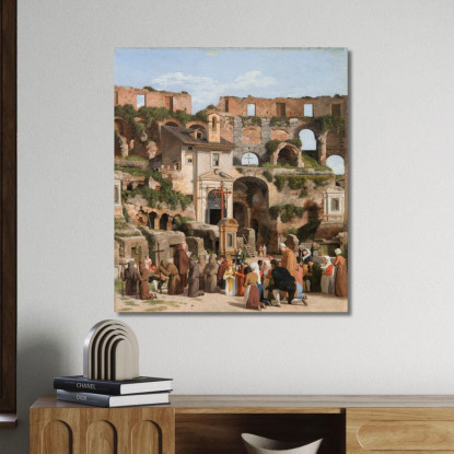 Veduta Dell'Interno Del Colosseo 2 Christoffer Wilhelm Eckersberg cwe97 quadro stampato su tela