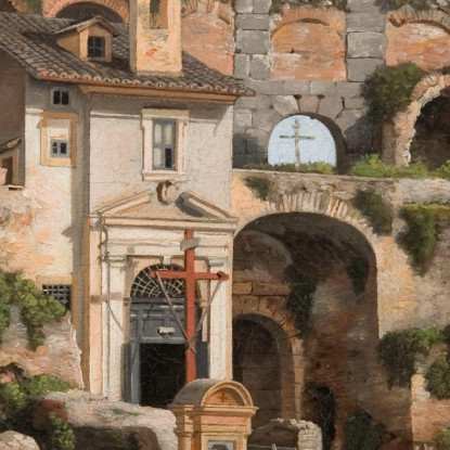 Veduta Dell'Interno Del Colosseo 2 Christoffer Wilhelm Eckersberg cwe97 quadro stampato su tela