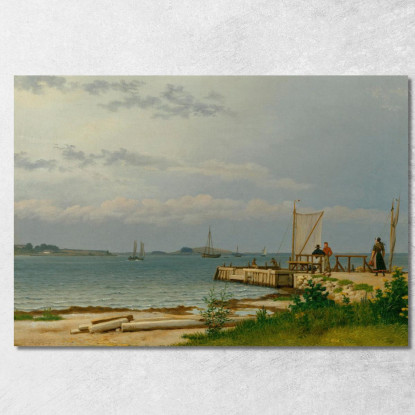 Veduta Verso Koster Dal Molo Di Kallehave Christoffer Wilhelm Eckersberg cwe102 quadro stampato su tela