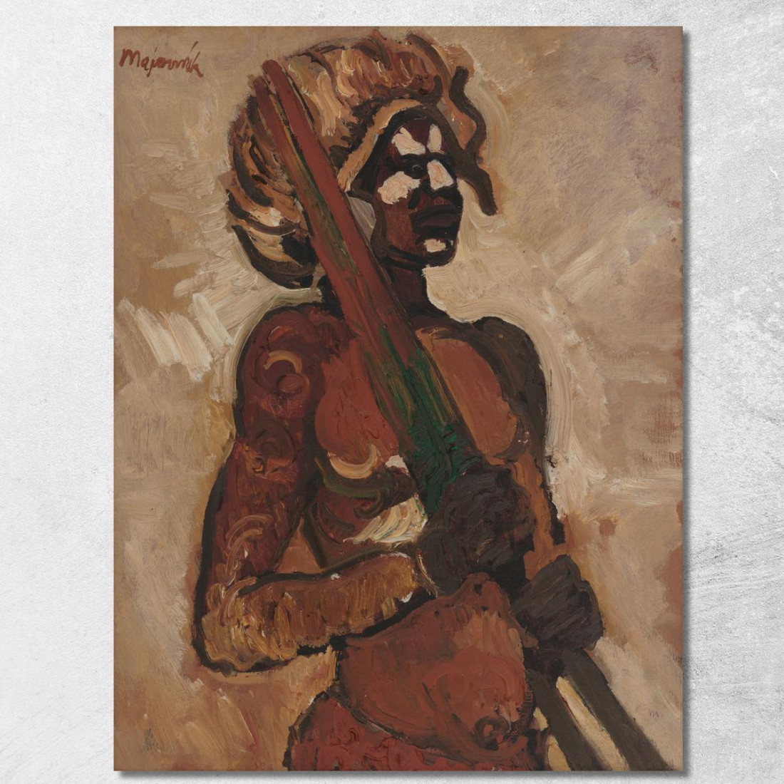 Guerriero Nero Cyprián Majerník cmj4 quadro stampato su tela