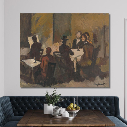 Compagnia In Un Caffè Cyprián Majerník cmj17 quadro stampato su tela