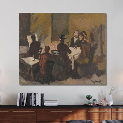 Compagnia In Un Caffè Cyprián Majerník cmj17 quadro stampato su tela
