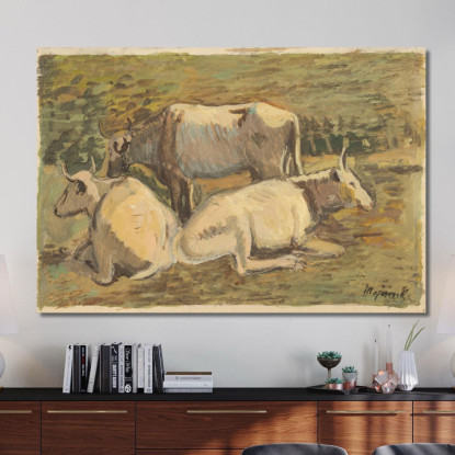 Mucche Cyprián Majerník cmj18 quadro stampato su tela