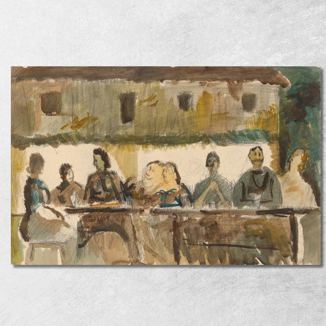 Festa Davanti Alla Casa Cyprián Majerník cmj31 quadro stampato su tela