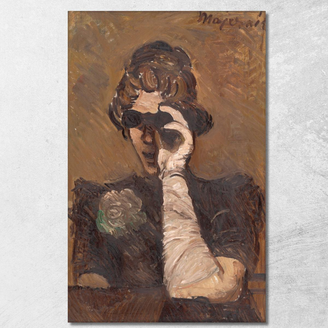 Donna Con Binocolo Da Teatro Cyprián Majerník cmj38 quadro stampato su tela
