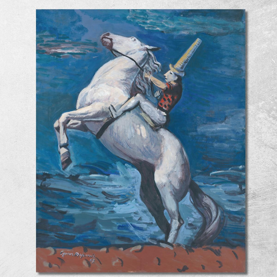 Cavaliere Sulla Riva Del Mare Cyprián Majerník cmj66 quadro stampato su tela