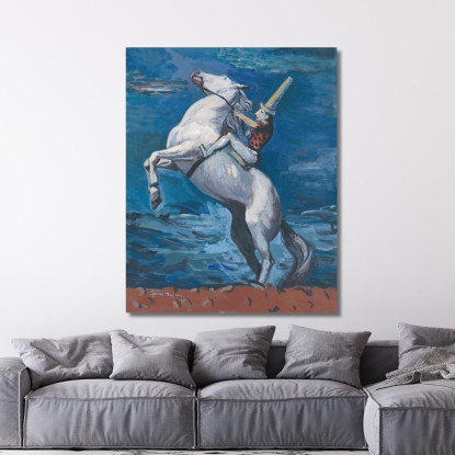 Cavaliere Sulla Riva Del Mare Cyprián Majerník cmj66 quadro stampato su tela