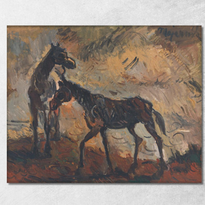 Cavalli In Fuga Cyprián Majerník cmj69 quadro stampato su tela