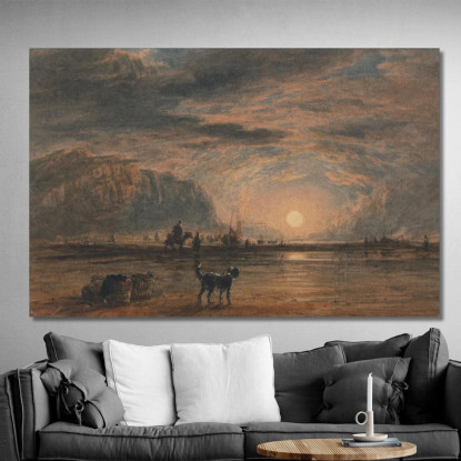 Scena Di Spiaggia All'Alba David Cox dcx4 quadro stampato su tela