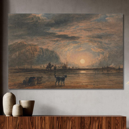 Scena Di Spiaggia All'Alba David Cox dcx4 quadro stampato su tela