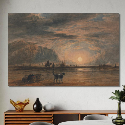 Scena Di Spiaggia All'Alba David Cox dcx4 quadro stampato su tela