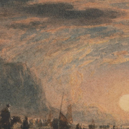 Scena Di Spiaggia All'Alba David Cox dcx4 quadro stampato su tela