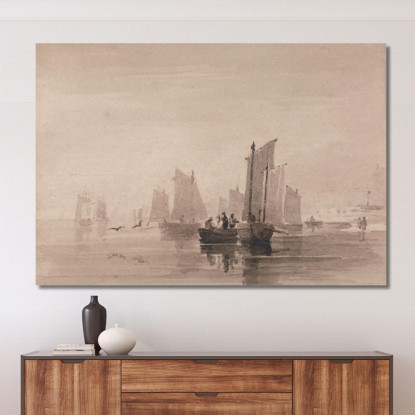 Pescando Al Largo Di Hastings David Cox dcx16 quadro stampato su tela