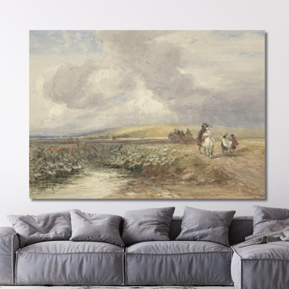Paesaggio Con Viaggiatori David Cox dcx29 quadro stampato su tela