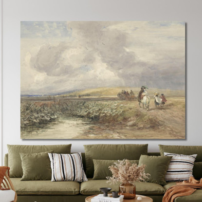 Paesaggio Con Viaggiatori David Cox dcx29 quadro stampato su tela