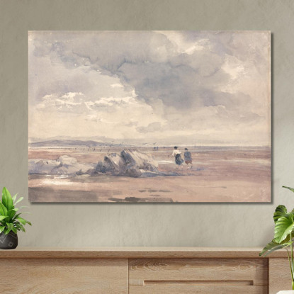 Sulle Sabbie Di Lancaster Bassa Marea David Cox dcx34 quadro stampato su tela