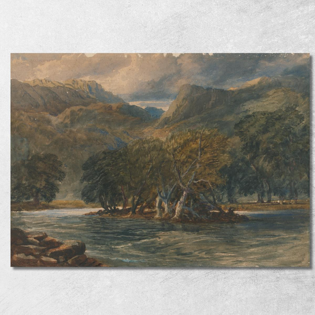 Sul Fiume Conway Galles Del Nord David Cox dcx35 quadro stampato su tela