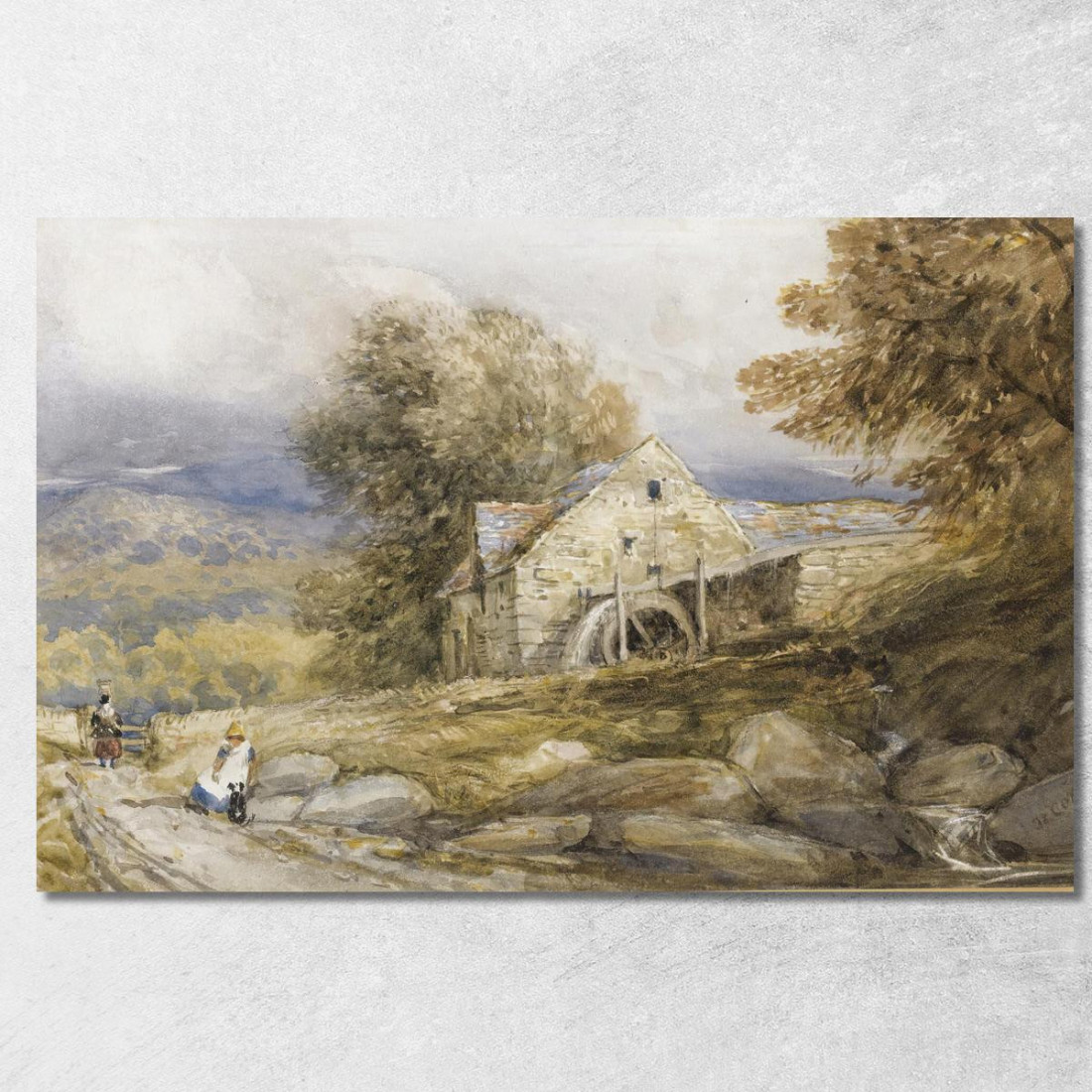 Mulino A Ruota Sorpassata Galles Del Nord David Cox dcx38 quadro stampato su tela