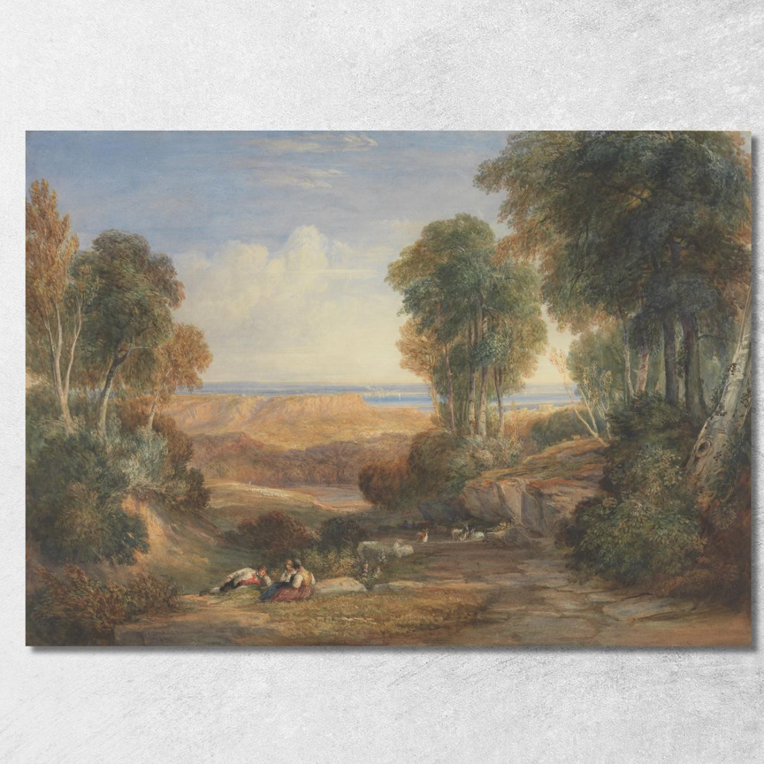 La Confluenza Del Severn E Del Wye Con Chepstow In Lontananza David Cox dcx44 quadro stampato su tela