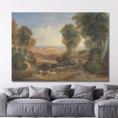 La Confluenza Del Severn E Del Wye Con Chepstow In Lontananza David Cox dcx44 quadro stampato su tela
