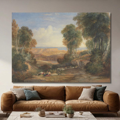 La Confluenza Del Severn E Del Wye Con Chepstow In Lontananza David Cox dcx44 quadro stampato su tela