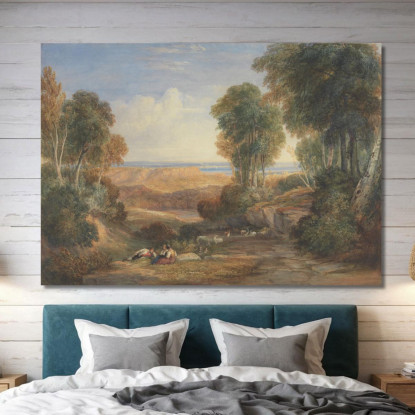 La Confluenza Del Severn E Del Wye Con Chepstow In Lontananza David Cox dcx44 quadro stampato su tela