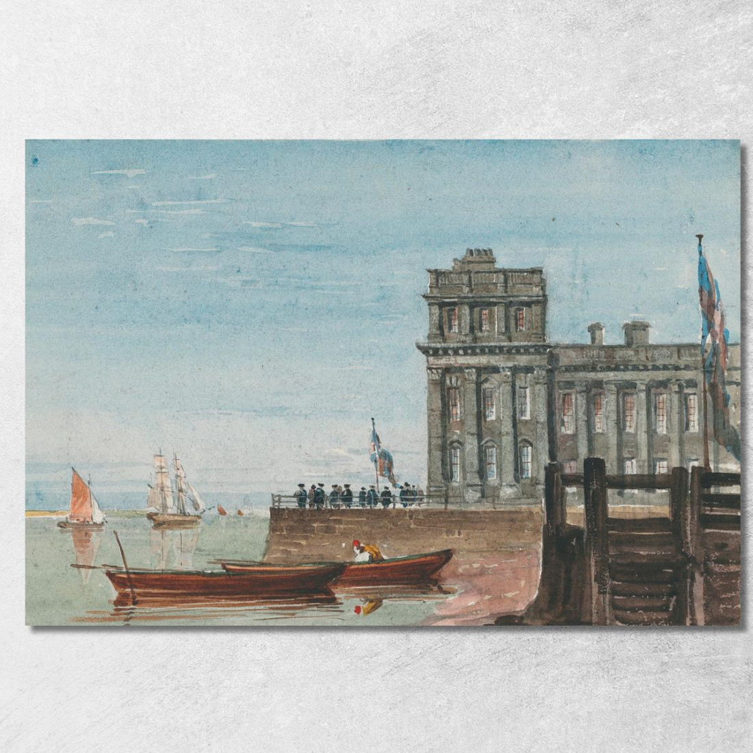 La Vecchia Dogana Di Greenwich David Cox dcx45 quadro stampato su tela