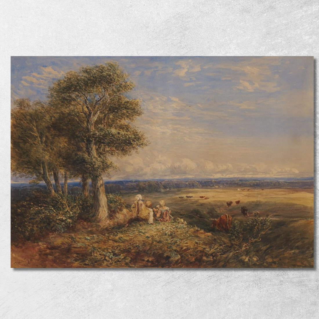 L'Allodola David Cox dcx49 quadro stampato su tela