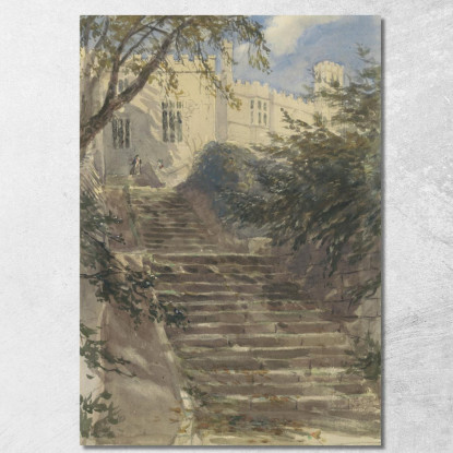 Scala Del Giardino Presso Haddon Hall Derbyshire David Cox dcx53 quadro stampato su tela