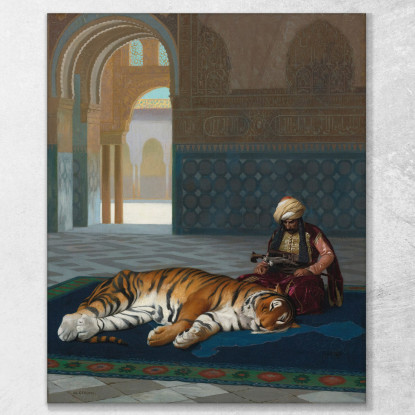 La Tigre E Il Guardiano Jean-Léon Gérôme jlg76 quadro stampato su tela