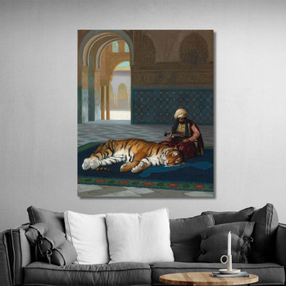 La Tigre E Il Guardiano Jean-Léon Gérôme jlg76 quadro stampato su tela