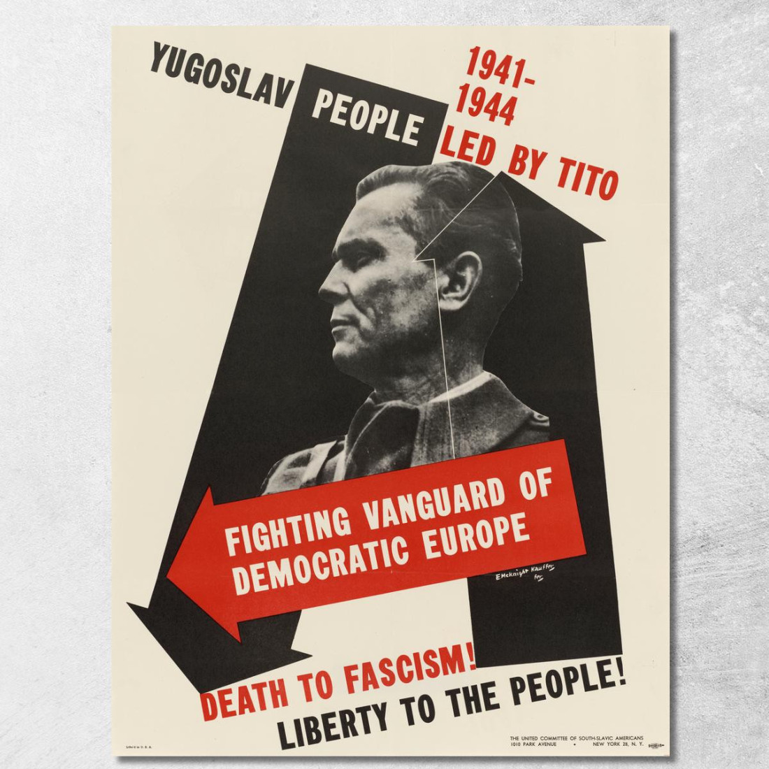 Morte Al Fascismo! Libertà Al Popolo! Edward McKnight Kauffer emk2 quadro stampato su tela