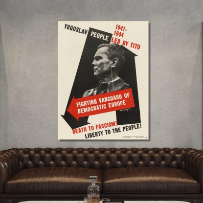 Morte Al Fascismo! Libertà Al Popolo! Edward McKnight Kauffer emk2 quadro stampato su tela