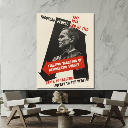 Morte Al Fascismo! Libertà Al Popolo! Edward McKnight Kauffer emk2 quadro stampato su tela